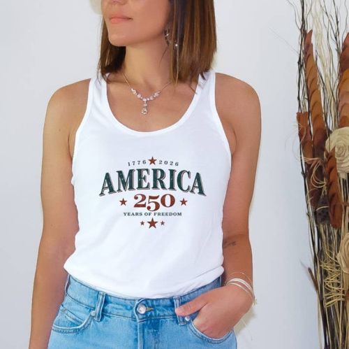 America 250 Years of Freedom Racerback Tank, BagMYGift