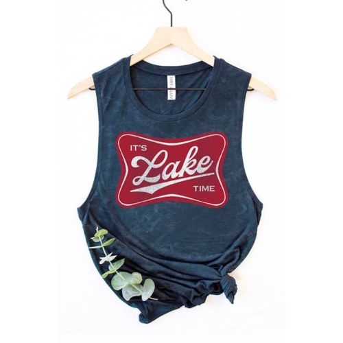 Its Lake Time Graphic Tank Top, BagMYGift