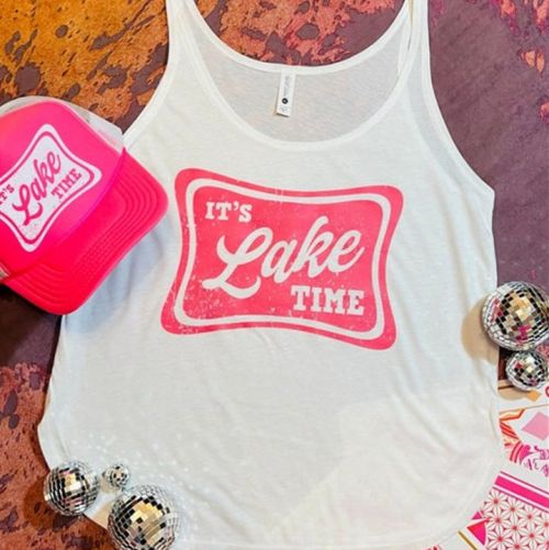 It's Lake Time - Tank Top & Otto Trucker Hat, BagMYGift