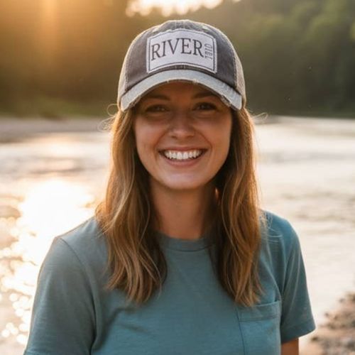 River Girl Distressed Trucker Cap, BagMYGift